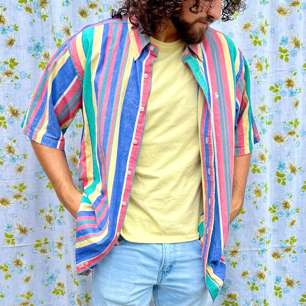 Hunt Club stripe button up shirt.